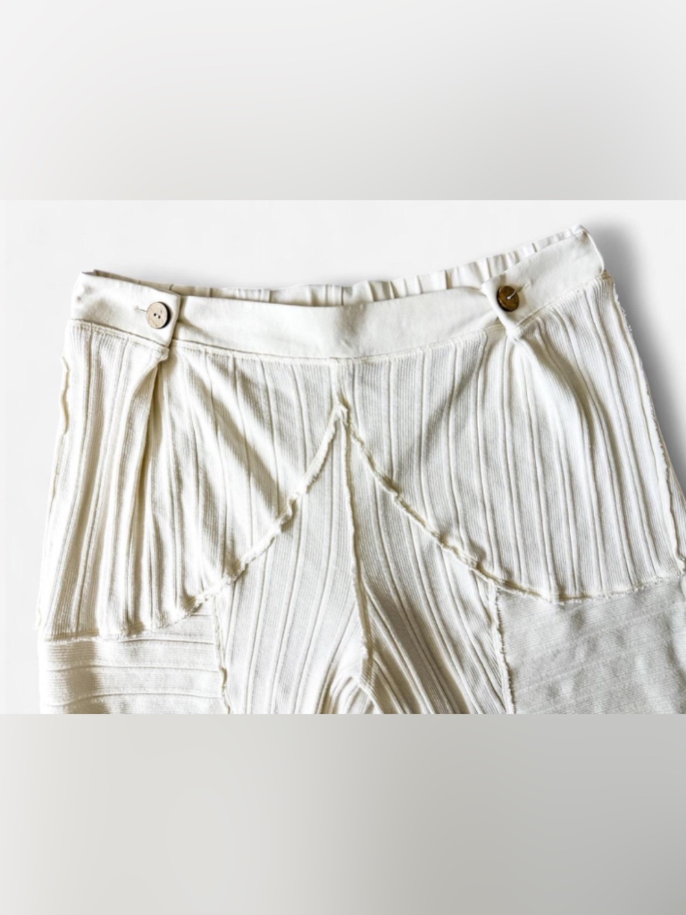 FREE PEOPLE Intimately Good Feels Joggers Textured Harem Pants Cream - Medium - Picture 6 of 15